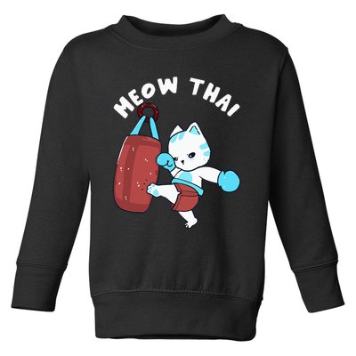 Muay Thai Cat Meow Thai Punching Bag Fighting Sport Toddler Sweatshirt