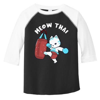 Muay Thai Cat Meow Thai Punching Bag Fighting Sport Toddler Fine Jersey T-Shirt