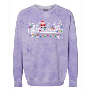 Music Teacher Christmas Santa Music Teaching Xmas Party Long Sleeve Colorblast Crewneck Sweatshirt