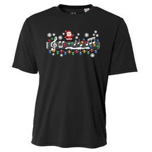 Music Teacher Christmas Santa Music Teaching Xmas Party Long Sleeve Cooling Performance Crew T-Shirt