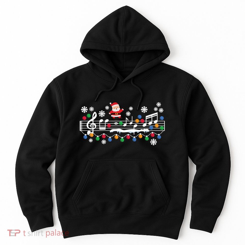 Music Teacher Christmas Santa Music Teaching Xmas Party Long Sleeve Hoodie