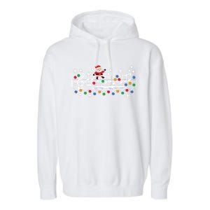 Music Teacher Christmas Santa Music Teaching Xmas Party Long Sleeve Garment-Dyed Fleece Hoodie