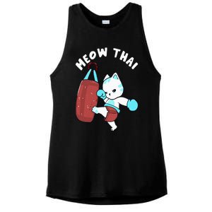 Muay Thai Cat Meow Thai Punching Bag Fighting Sport Ladies PosiCharge Tri-Blend Wicking Tank