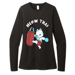 Muay Thai Cat Meow Thai Punching Bag Fighting Sport Womens CVC Long Sleeve Shirt