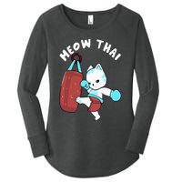 Muay Thai Cat Meow Thai Punching Bag Fighting Sport Women's Perfect Tri Tunic Long Sleeve Shirt