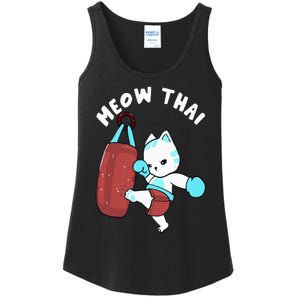 Muay Thai Cat Meow Thai Punching Bag Fighting Sport Ladies Essential Tank