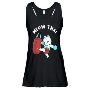 Muay Thai Cat Meow Thai Punching Bag Fighting Sport Ladies Essential Flowy Tank