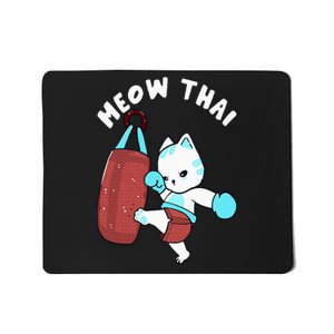 Muay Thai Cat Meow Thai Punching Bag Fighting Sport Mousepad