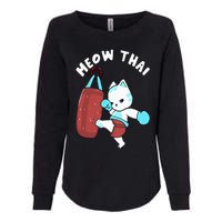 Muay Thai Cat Meow Thai Punching Bag Fighting Sport Womens California Wash Sweatshirt