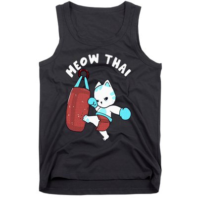 Muay Thai Cat Meow Thai Punching Bag Fighting Sport Tank Top