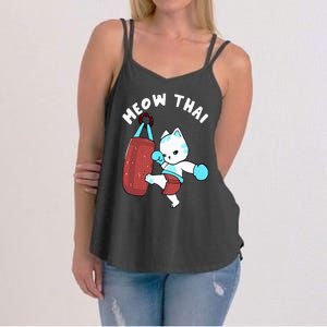 Muay Thai Cat Meow Thai Punching Bag Fighting Sport Women's Strappy Tank