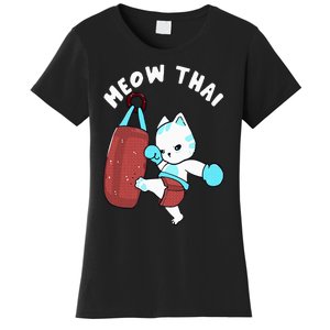 Muay Thai Cat Meow Thai Punching Bag Fighting Sport Women's T-Shirt