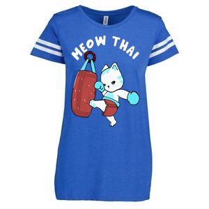 Muay Thai Cat Meow Thai Punching Bag Fighting Sport Enza Ladies Jersey Football T-Shirt