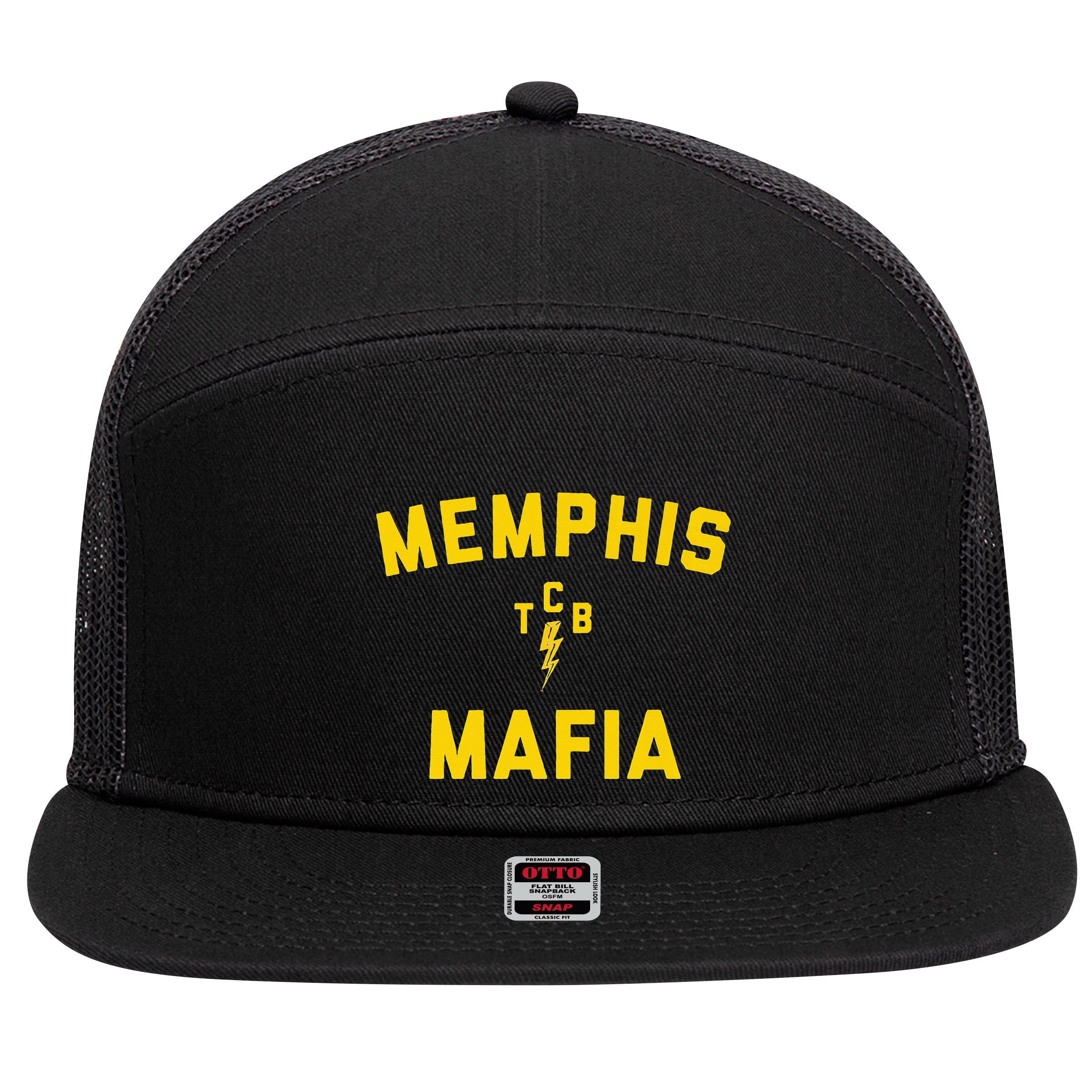 Memphis Tennessee Classic Rock Music The 70s Retro TCB 7 Panel Mesh Trucker Snapback Hat