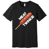 Meat Twinkie Corn Dog For Lovers Dogs Foodie Sausage Premium T-Shirt