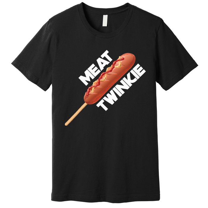 Meat Twinkie Corn Dog For Lovers Dogs Foodie Sausage Premium T-Shirt