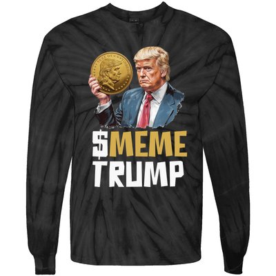 Meme Trump Coin Crypto Currency $Trump Tie-Dye Long Sleeve Shirt