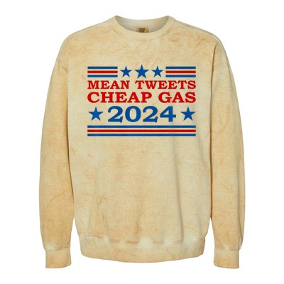 Mean Tweets Cheap Gas 2024 Funny Pro Trump Election Colorblast Crewneck Sweatshirt