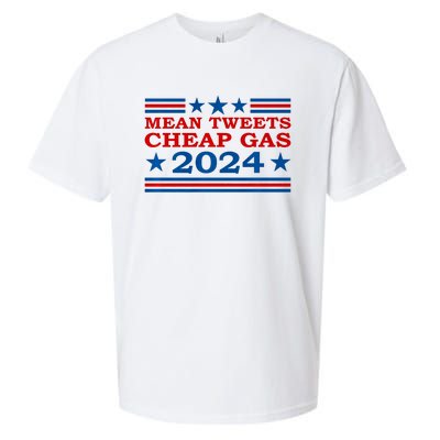 Mean Tweets Cheap Gas 2024 Funny Pro Trump Election Sueded Cloud Jersey T-Shirt