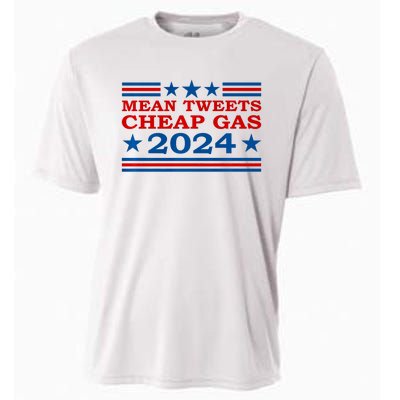 Mean Tweets Cheap Gas 2024 Funny Pro Trump Election Cooling Performance Crew T-Shirt