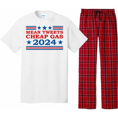 Mean Tweets Cheap Gas 2024 Funny Pro Trump Election Pajama Set