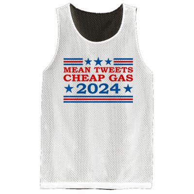 Mean Tweets Cheap Gas 2024 Funny Pro Trump Election Mesh Reversible Basketball Jersey Tank