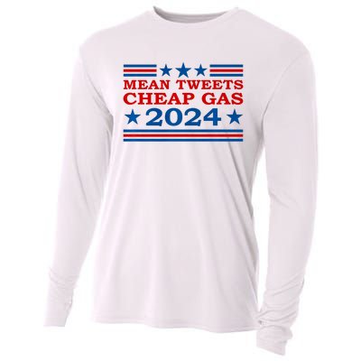 Mean Tweets Cheap Gas 2024 Funny Pro Trump Election Cooling Performance Long Sleeve Crew