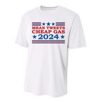 Mean Tweets Cheap Gas 2024 Funny Pro Trump Election Performance Sprint T-Shirt