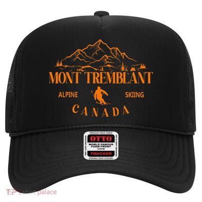 Mont Tremblant Canada Ski Resort Quebec Skiing Souvenir High Crown Mesh Back Trucker Hat