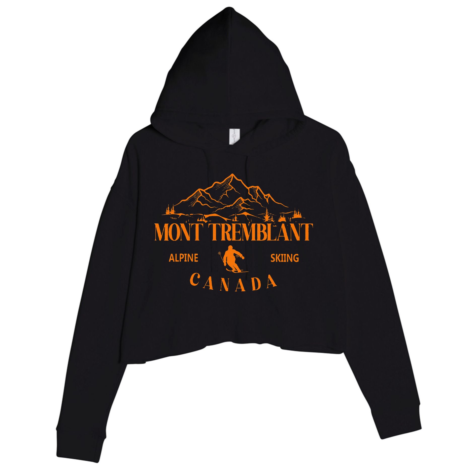 Mont Tremblant Canada Ski Resort Quebec Skiing Souvenir Crop Fleece Hoodie