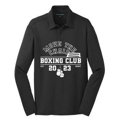 Move The Chair Boxing Club Funny K Pop Fan Joke Silk Touch Performance Long Sleeve Polo