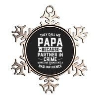 Mens They Call Me Papa Because Partner In Crime Shirt Fathers Day TShirt Metallic Star Ornament