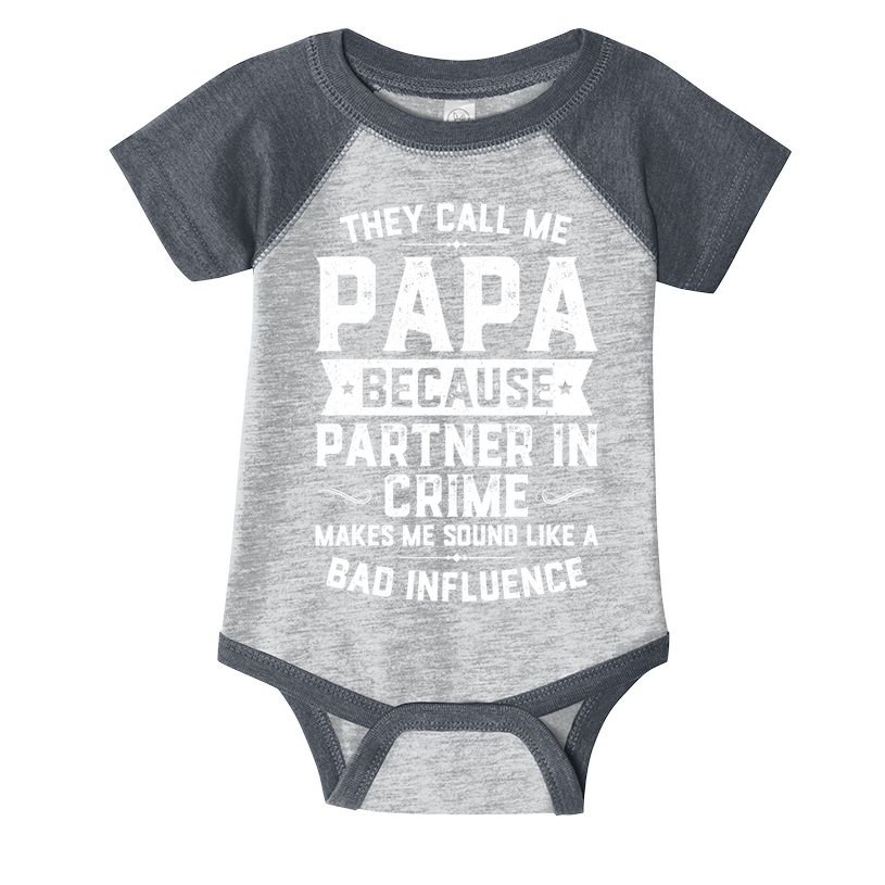 Mens They Call Me Papa Because Partner In Crime Shirt Fathers Day TShirt Infant Baby Jersey Bodysuit