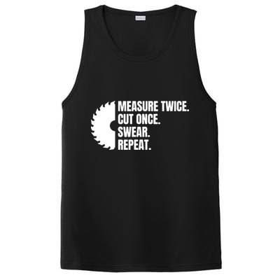 Measure Twice Cut Once Swear Repeat PosiCharge Competitor Tank