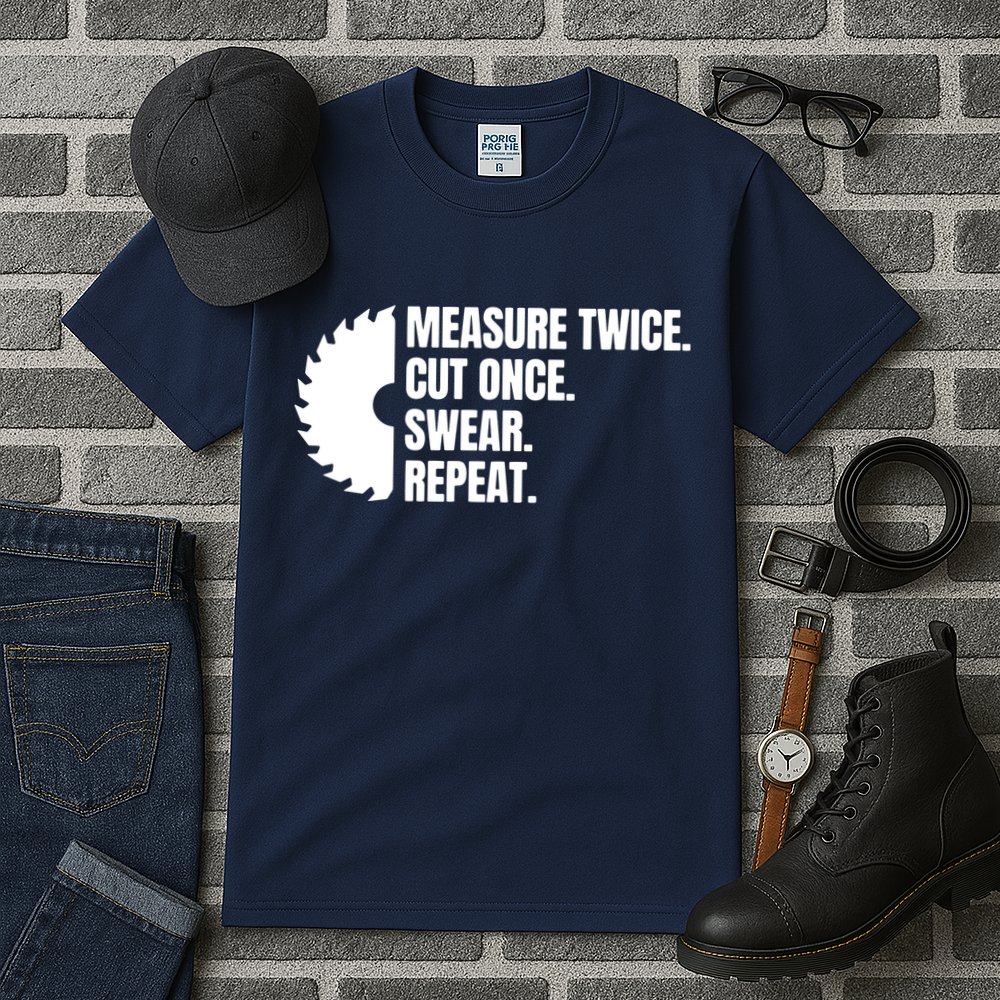 Measure Twice Cut Once Swear Repeat Tall T-Shirt