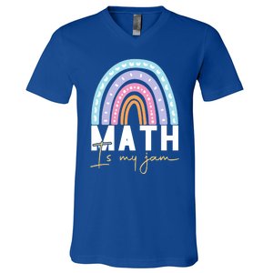 Math Teacher Cute Gift Math Is My Jam Cute Gift V-Neck T-Shirt