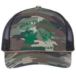 More Trach Can Less Trach CanT Funny Raccoon Retro Rope Trucker Hat Cap