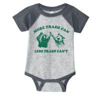 More Trach Can Less Trach CanT Funny Raccoon Infant Baby Jersey Bodysuit