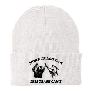 More Trach Can Less Trach CanT Funny Raccoon Knit Cap Winter Beanie