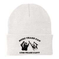 More Trach Can Less Trach CanT Funny Raccoon Knit Cap Winter Beanie