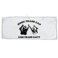 More Trach Can Less Trach CanT Funny Raccoon Large Microfiber Waffle Golf Towel
