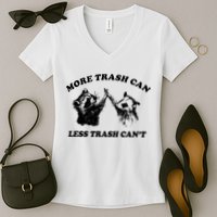 More Trach Can Less Trach CanT Funny Raccoon Women's V-Neck T-Shirt
