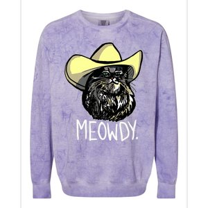 Meowdy Texas Cat Meme Colorblast Crewneck Sweatshirt