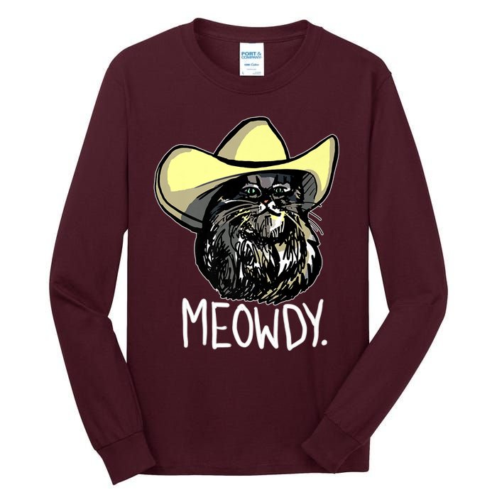 Meowdy Texas Cat Meme Tall Long Sleeve T-Shirt