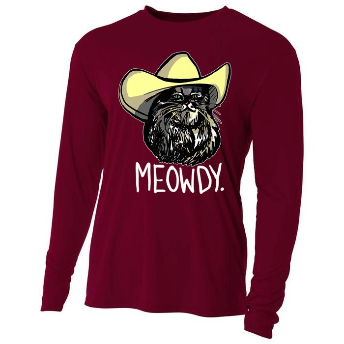 Meowdy Texas Cat Meme Cooling Performance Long Sleeve Crew