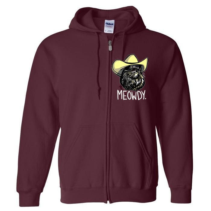 Meowdy Texas Cat Meme Full Zip Hoodie