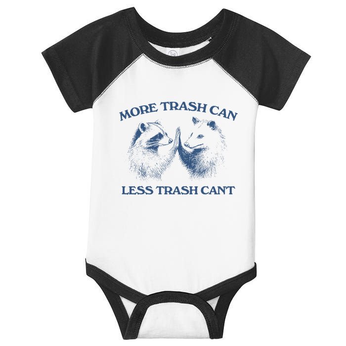 More Trash Can Less Trash CanT Funny Inspiration Infant Baby Jersey Bodysuit