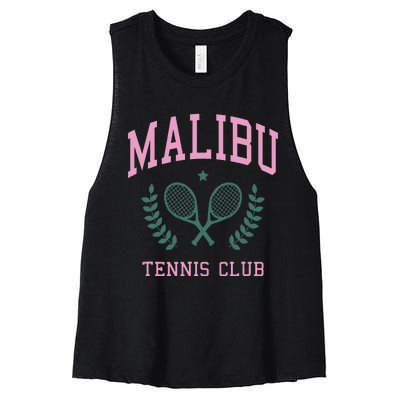 Malibu Tennis Club Fashion Design Classic Women's Racerback Cropped Tank