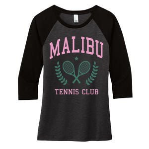 Malibu Tennis Club Fashion Design Classic Women's Tri-Blend 3/4-Sleeve Raglan Shirt