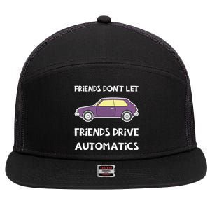 Manual Transmission Car Driving Enthusiast Stick Shift Humor 7 Panel Mesh Trucker Snapback Hat